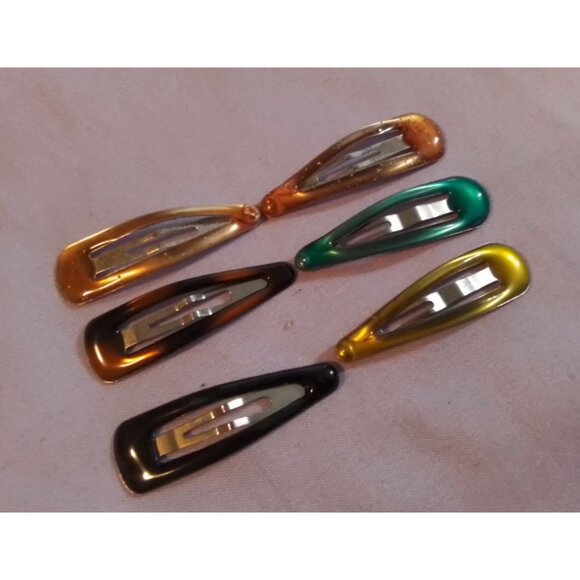 6-Piece Multicolor Metallic Hair Clips Barrettes Set - Picture 1 of 3